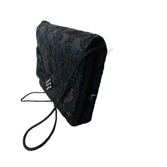 La Regale Lace Mini Tassel Evening Bag Purse Black - Picture 6 of 12